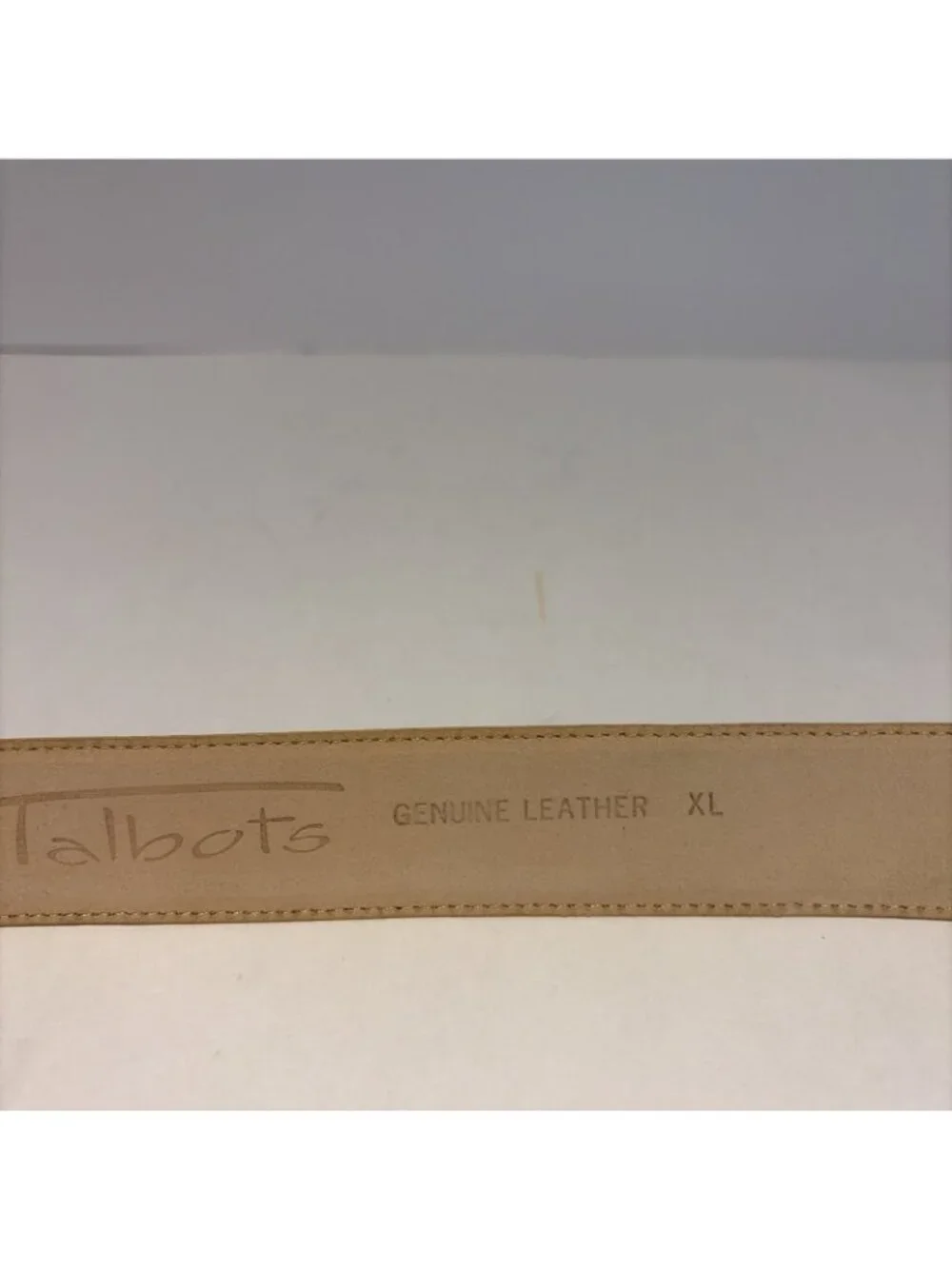 Talbots Women's Genuine Leather Belt Size XL Pastel Yellow Solid Brass Buckle